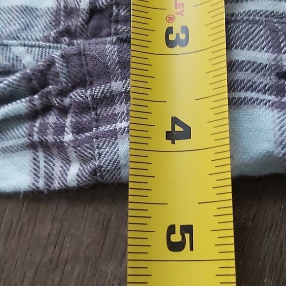 GIRLS Justice Mint Green/Grey Plaid Button Down Shirt Size 8 | Stylish and Comfy - Picture 7 of 7